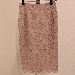 H&M Pink Lace Pencil Skirt, Size 4